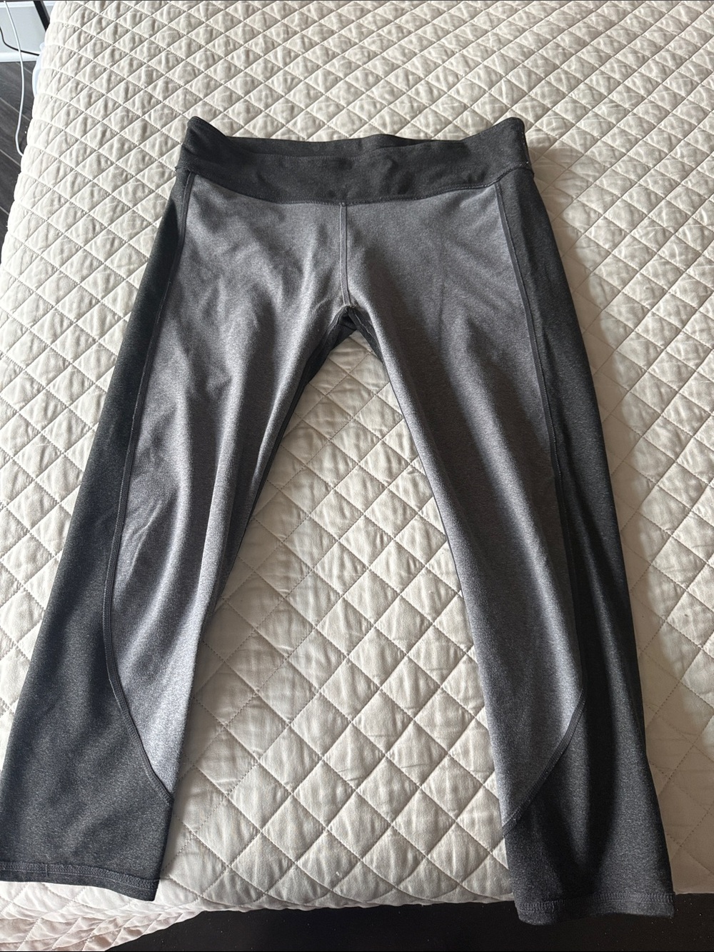 Fabletics Two-Tone Gray Capri Leggings